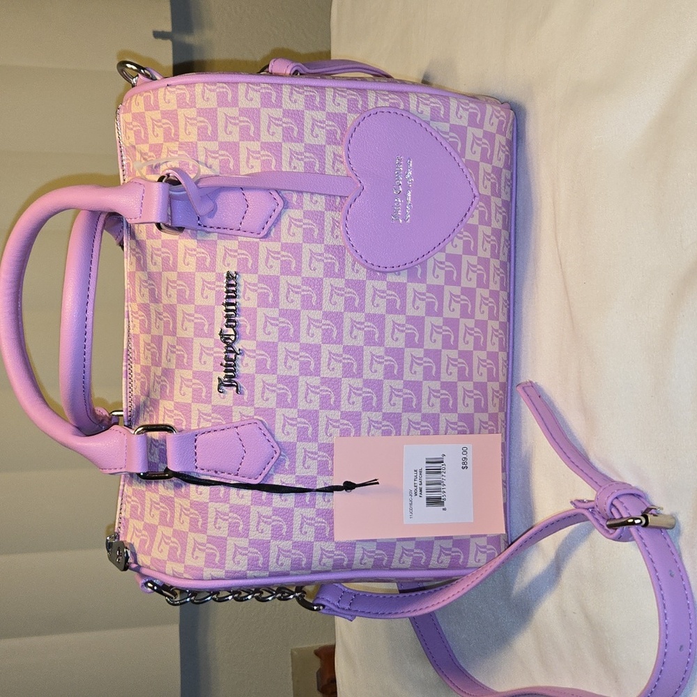 Juicy Couture NWT Violet Tulle Fame Satchel Lilac Purple Handbag Purse